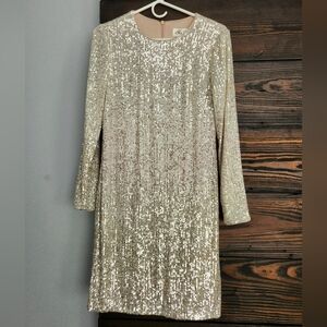 Eliza J Sequin Long Sleeve Cocktail Dress size 6
